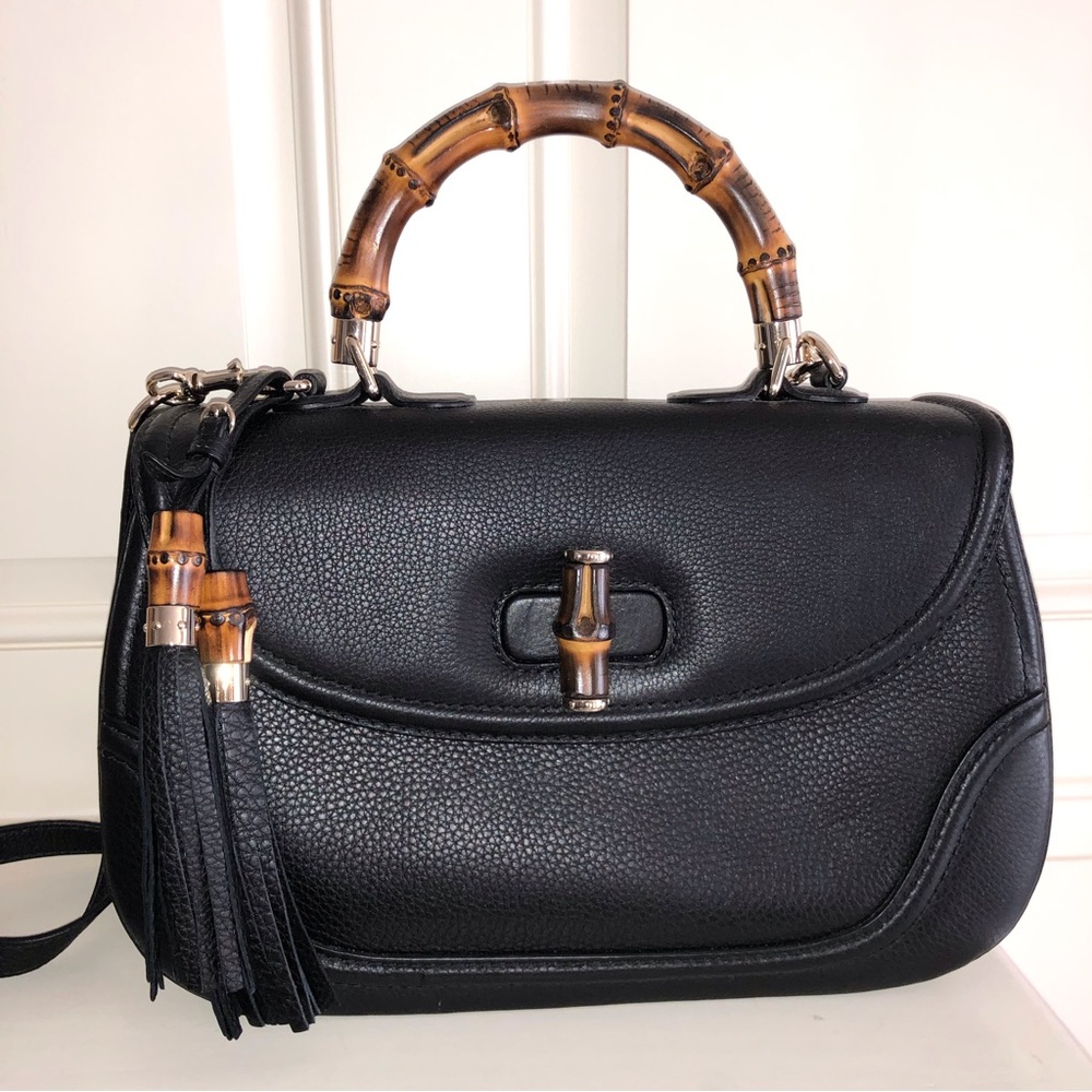 Gucci Black Bamboo Top Handle 1947 Style Bag